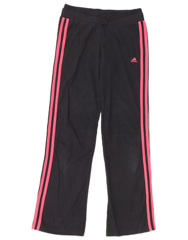 Adidas Girls Tracksuit Trousers Joggers 11-12 Years Black Cotton