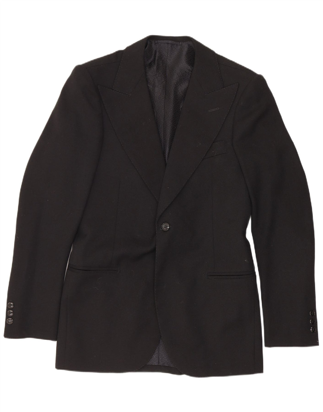 Vintage męska marynarka zapinana na 1 guzik UK 36 Small Black Classic