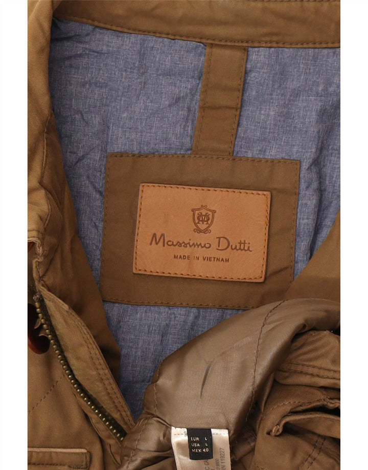 Męska kurtka użytkowa Massimo Dutti UK 40, duża, brązowa, nylonowa