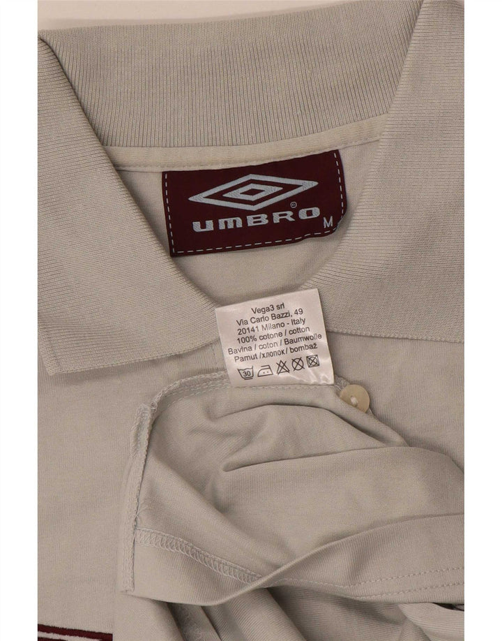 Męska koszulka polo Umbro z grafiką, średnioszara, bawełniana