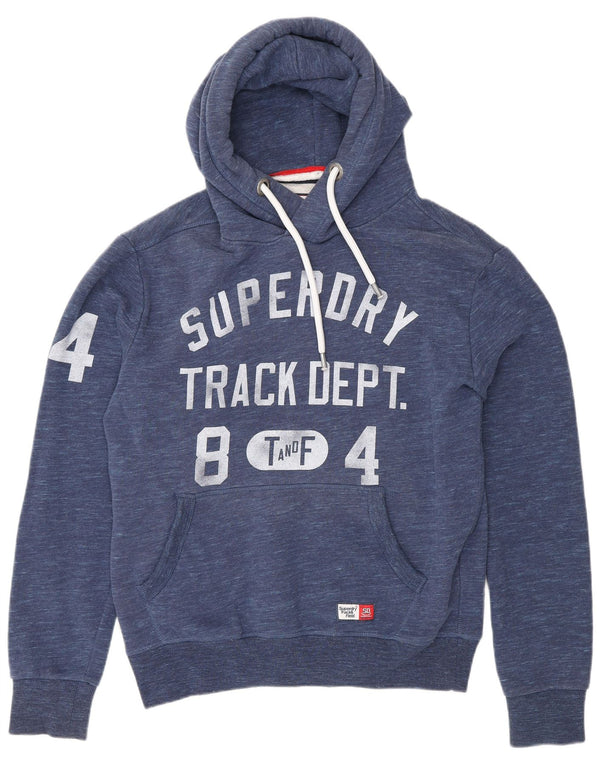 Męski sweter z kapturem Superdry z grafiką, średni, granatowy, bawełniany w cętki