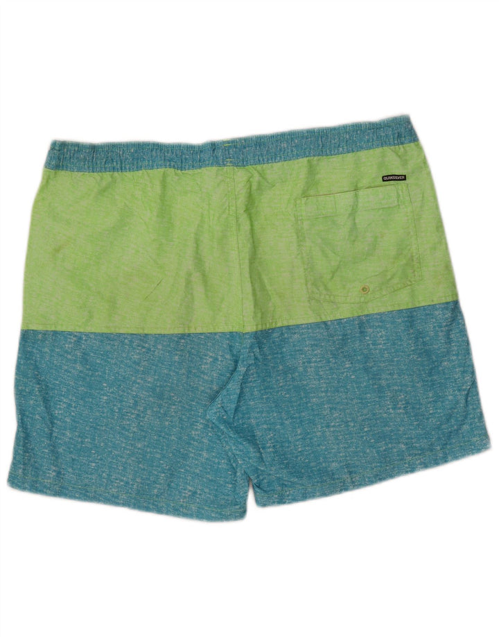 Męskie spodenki kąpielowe Quiksilver, duże, zielone bloki kolorów