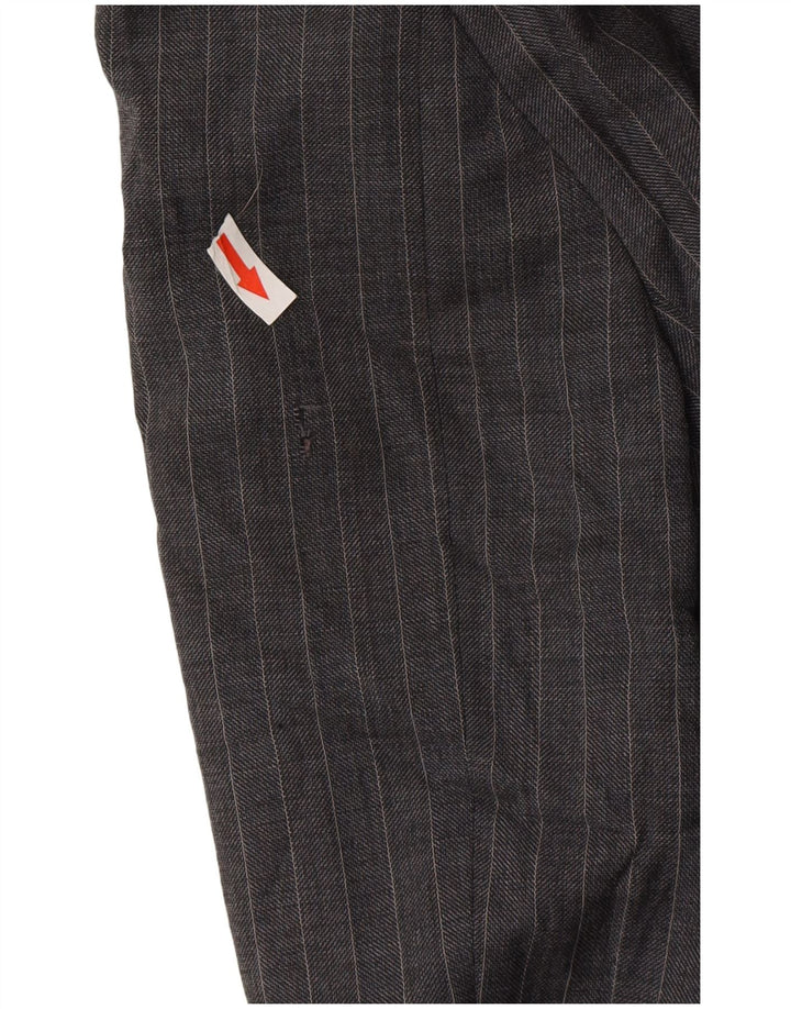 Marks & Spencer Męska marynarka zapinana na 2 guziki UK 44 XL Szara wełniana w prążki