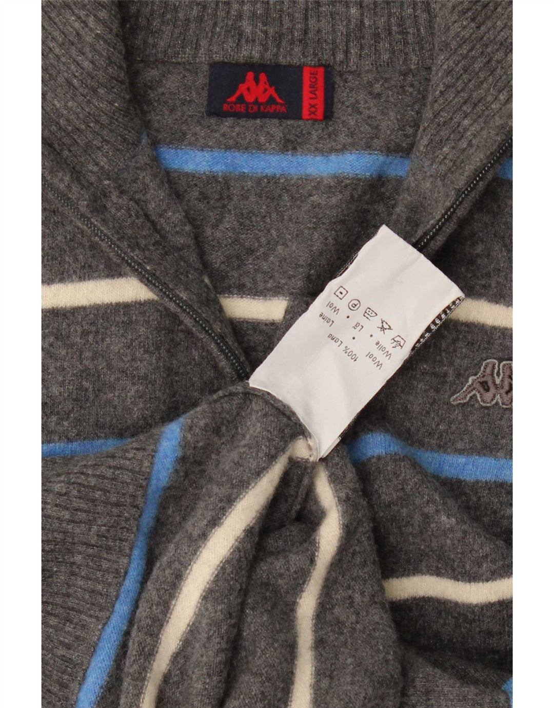 Męski sweter Kappa 2XL Szara wełniana w paski