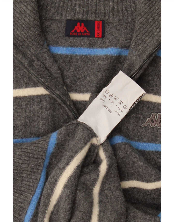Męski sweter Kappa 2XL Szara wełniana w paski