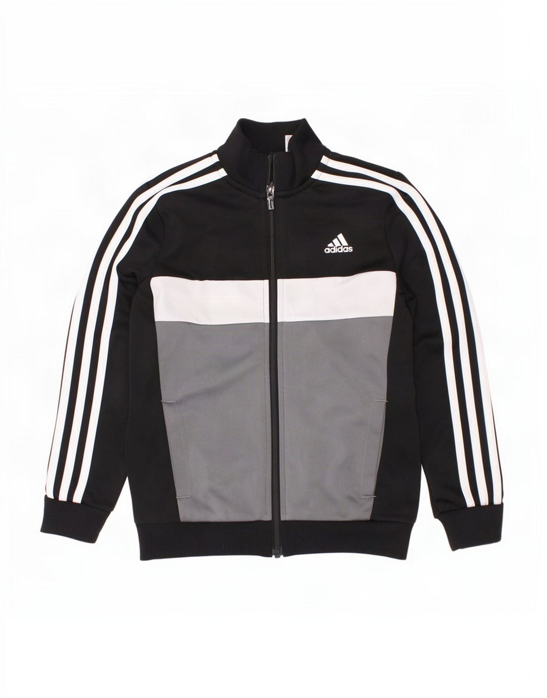 Chłopięca kurtka dresowa Adidas 7-8 lat Czarny poliester z blokami kolorów