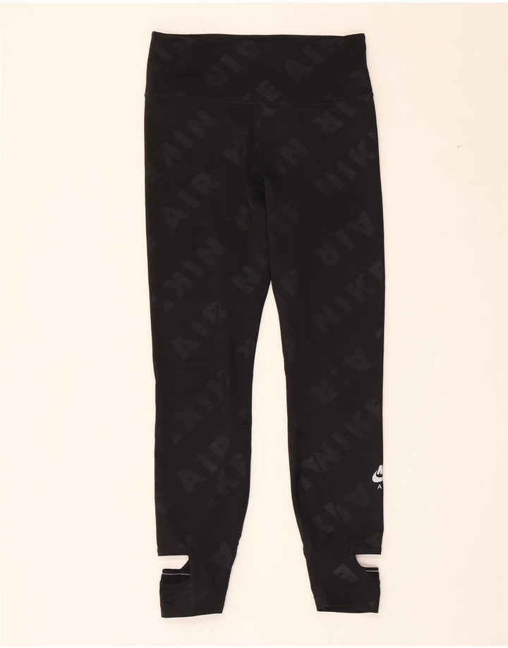 Damskie legginsy Nike Graphic Crop UK 12, średni czarny poliester