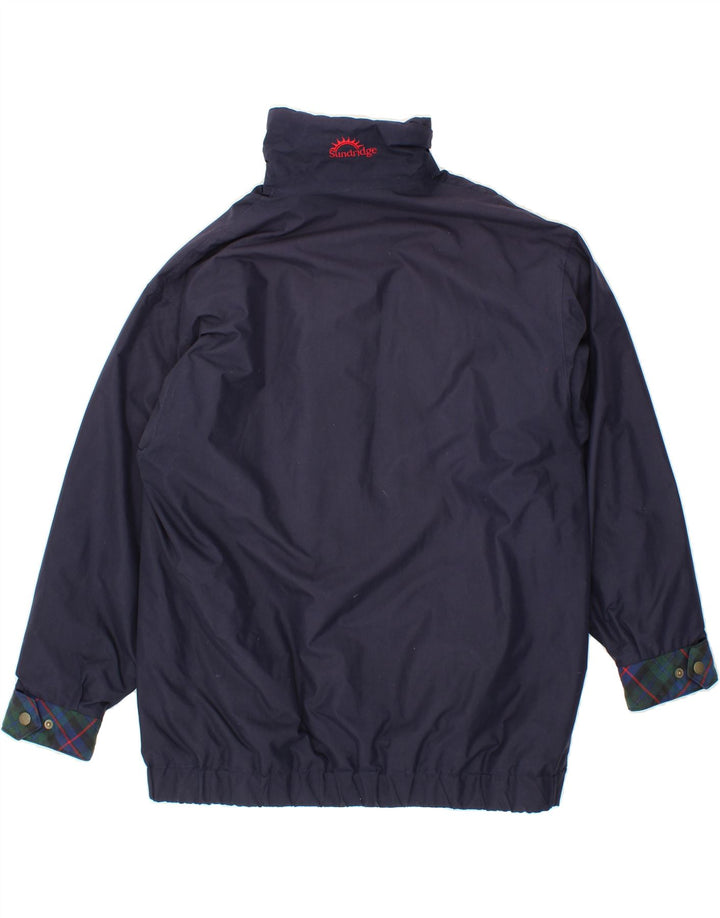 ANGELA Womens Windbreaker Jacket UK 16 Large Navy Blue Polyester Vintage angela and Second-Hand angela from Messina Hembry 