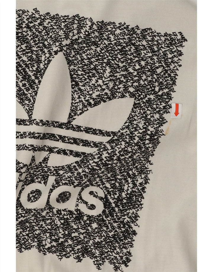 Męska koszulka z grafiką Adidas, mała, biała, bawełniana