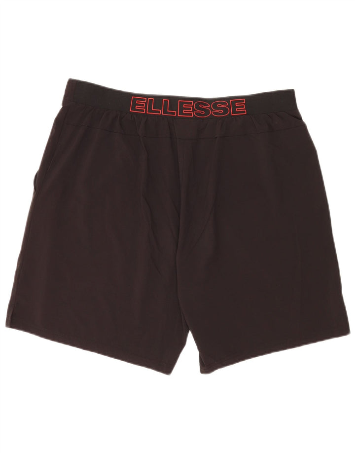 Męskie spodenki sportowe Ellesse z grafiką, duże, czarne, poliestrowe