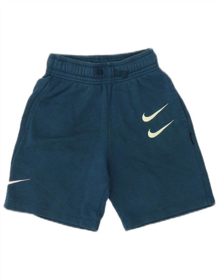 Chłopięce spodenki sportowe NIKE z grafiką, 8-9 lat, małe, niebieskie, bawełniane