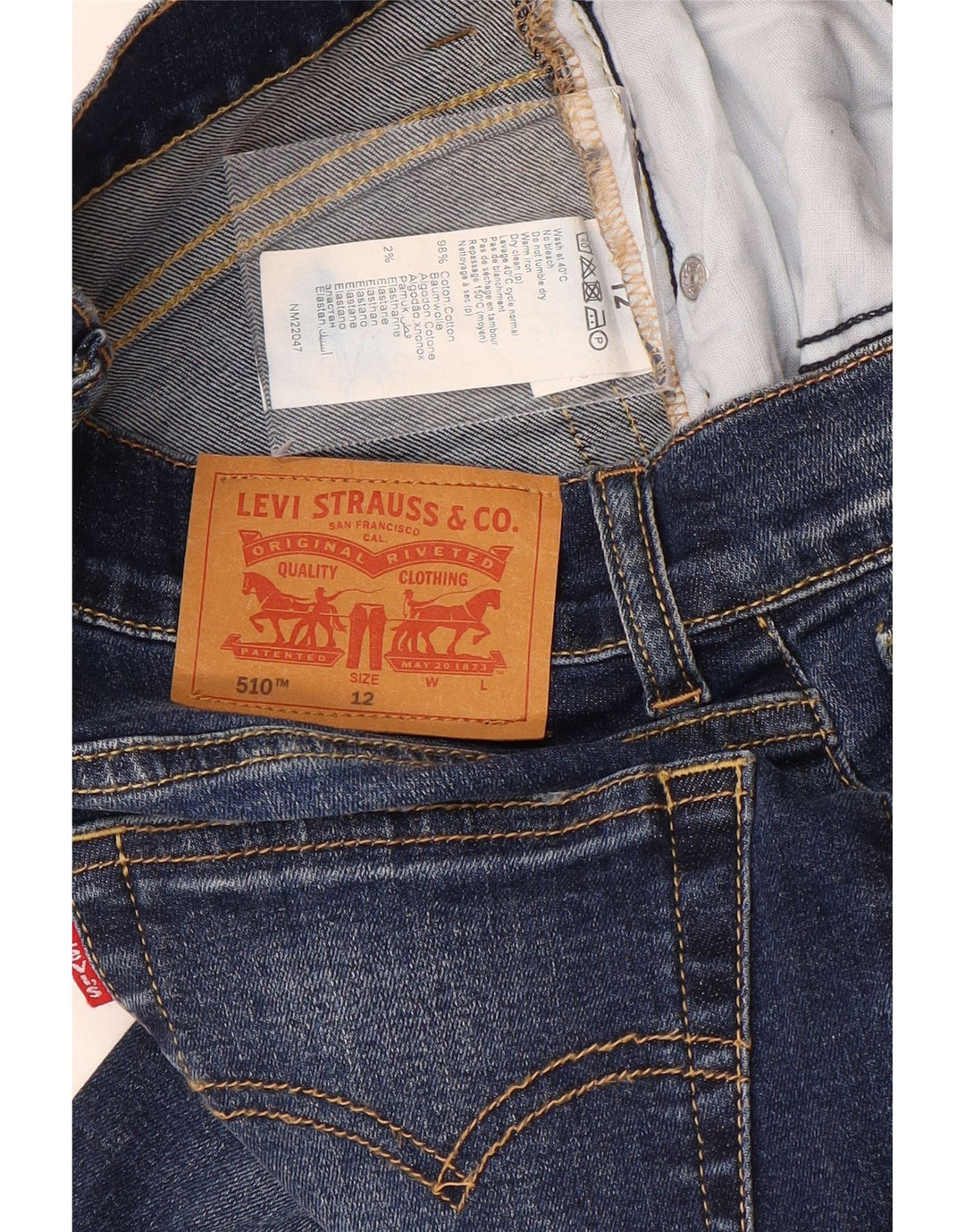 LEVI'S Chłopięce 510 Obcisłe dżinsy rurki 11-12 lat W26 L30 Niebieskie bawełniane