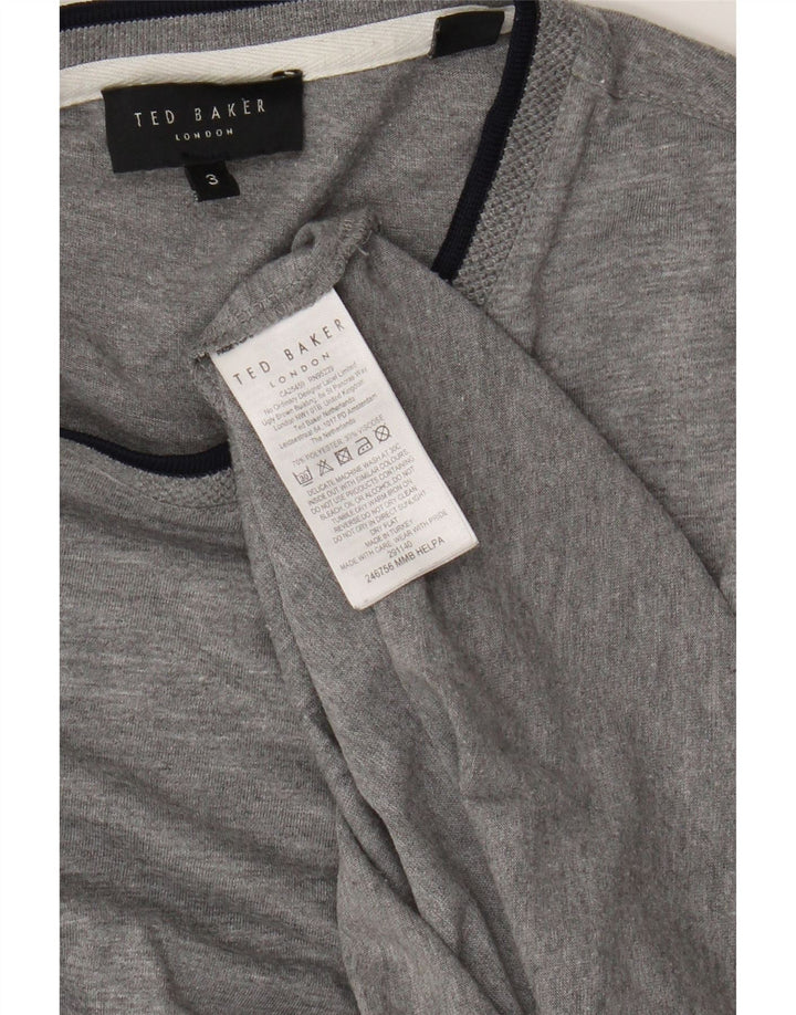 T-shirt męski Ted Baker, rozmiar 3, średni szary, poliester