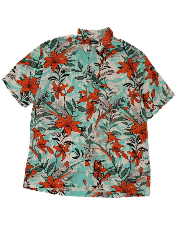 Męska koszulka z krótkim rękawem Superdry 2XL Niebieskie kwiaty z modalu