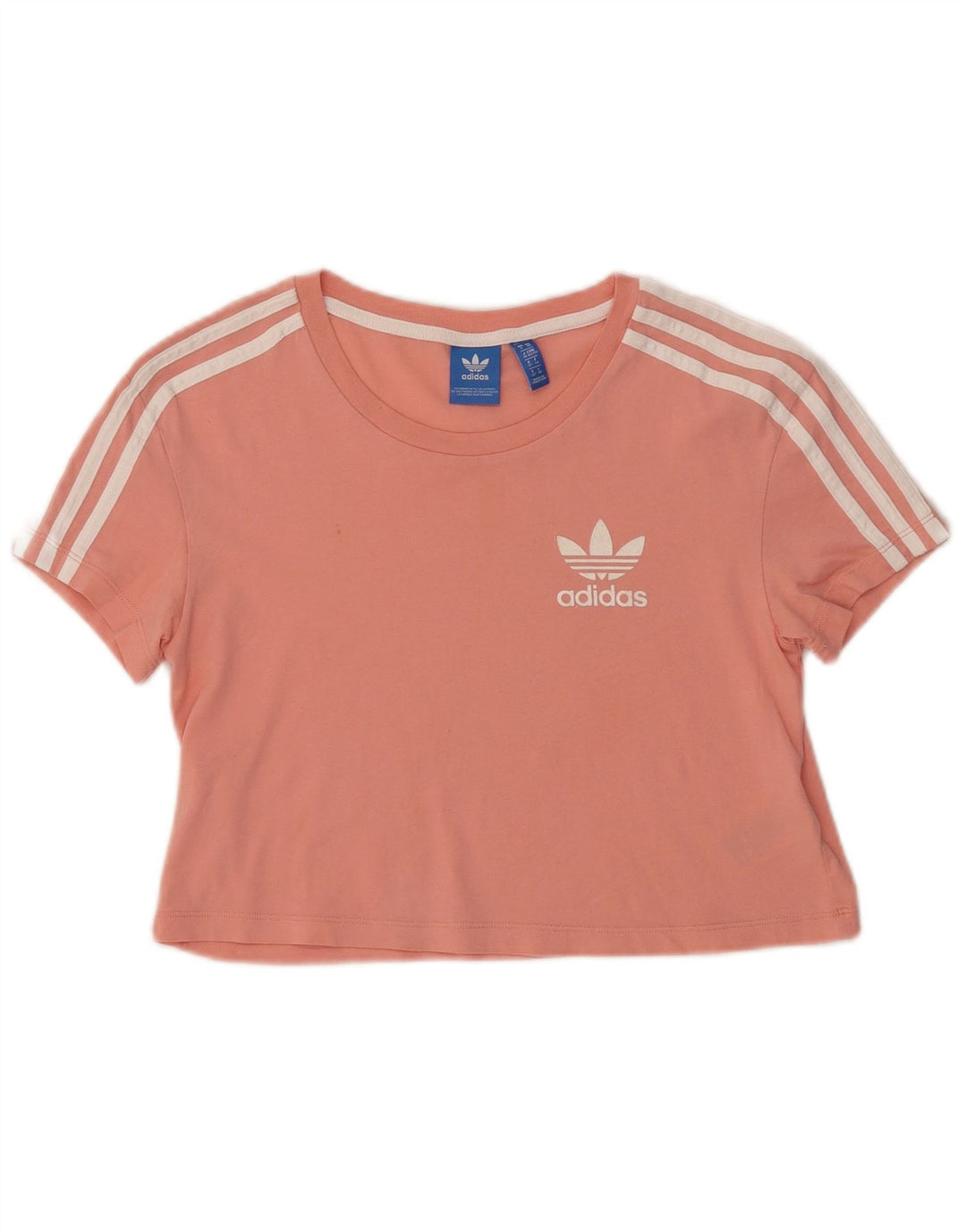 Damska koszulka oversize ADIDAS o krótkim kroju, UK 6 XS, różowa, bawełniana
