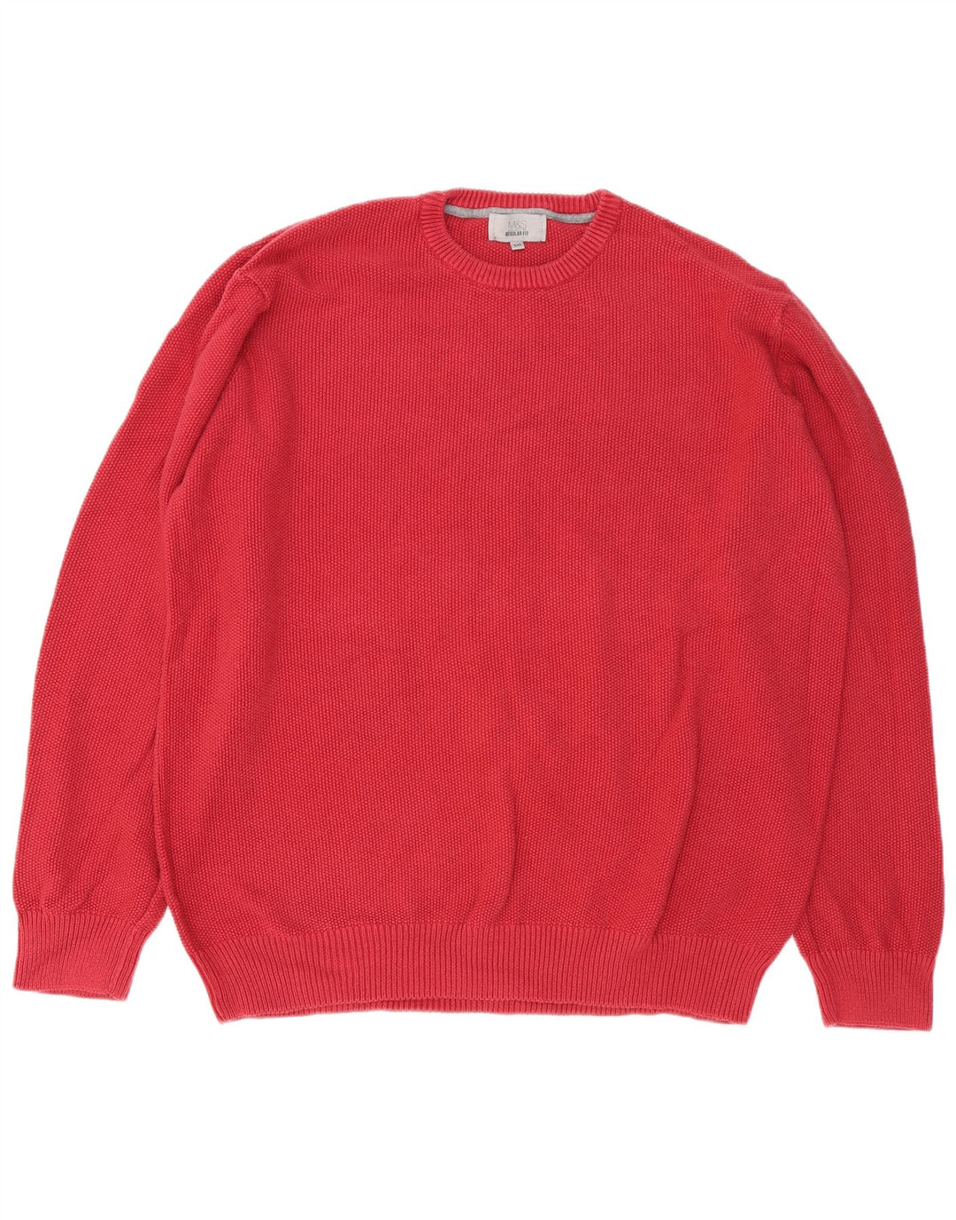 Marks & Spencer Męski sweter o regularnym kroju z okrągłym dekoltem, 2XL, czerwony, bawełniany