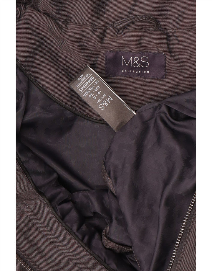 Marks & Spencer Damska kurtka przeciwdeszczowa o luźnym kroju UK 6 XS Granatowa, poliamidowa