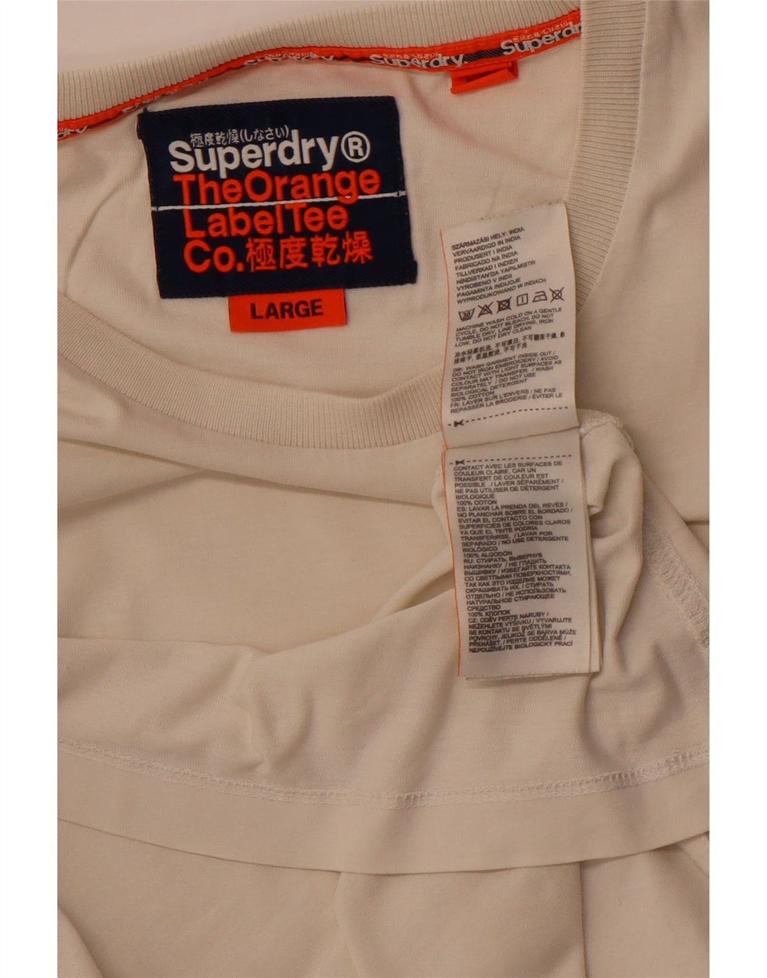 SUPERDRY Męski T-shirt Top Duży Biały Bawełniany