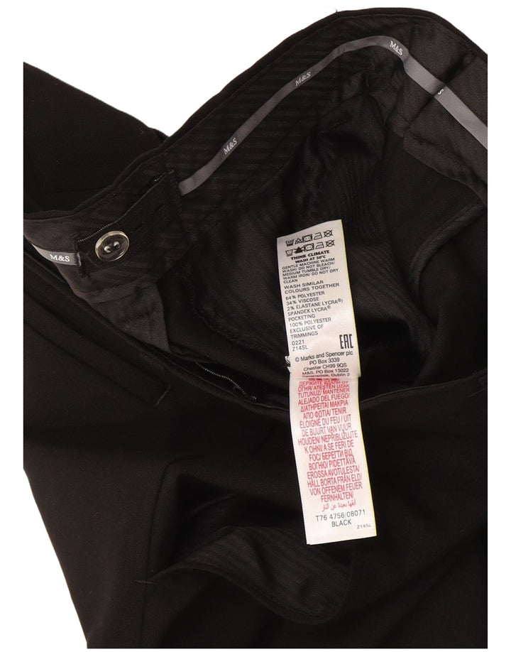 Marks & Spencer Spodnie chłopięce slim garniturowe 12-13 lat W32 L27 Czarny poliester