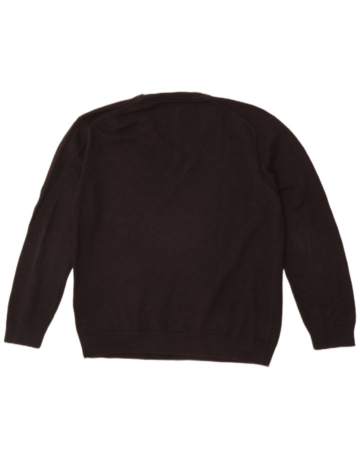 Męski sweter Gant z dekoltem w kształcie litery V, XL, czarny, bawełniany