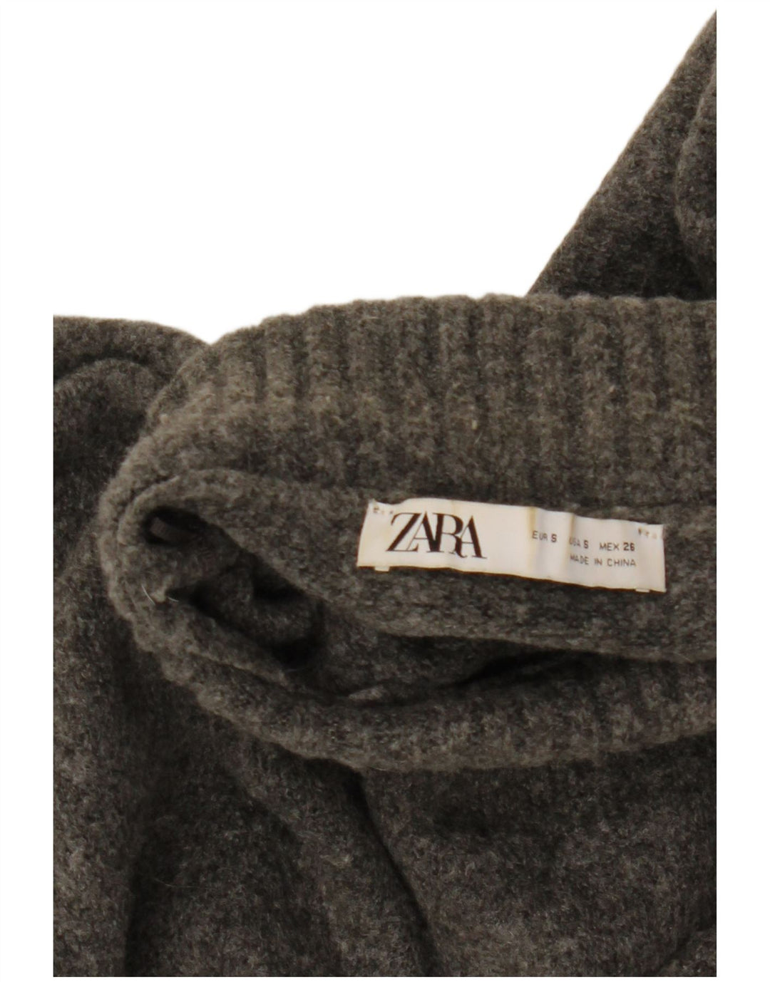 Damski sweter Zara Crop Oversize z golfem UK 10 Small Grey