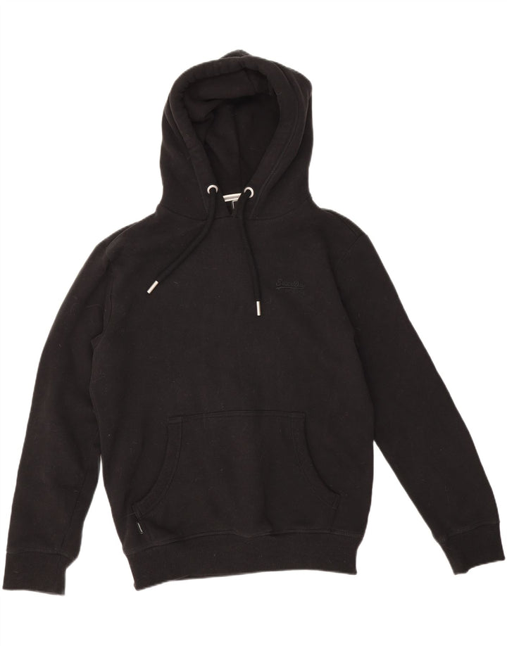 SUPERDRY Męski sweter z kapturem, średniej wielkości, czarny, bawełniany