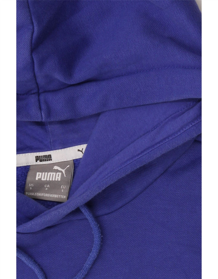 PUMA Mens Graphic Hoodie Jumper Small Blue Cotton Vintage Puma and Second-Hand Puma from Messina Hembry 