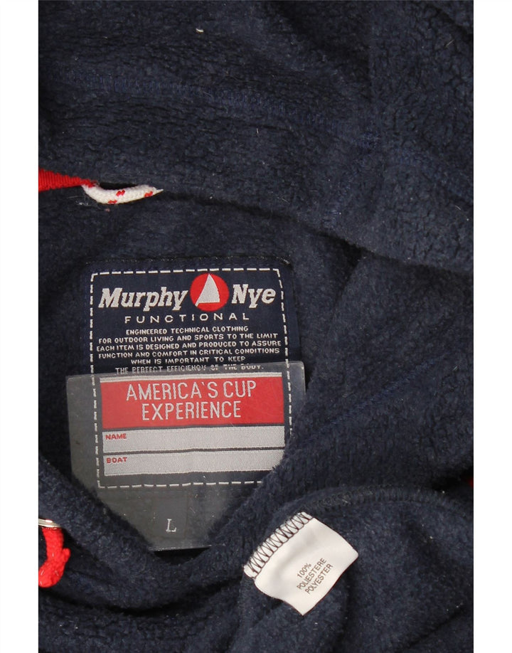 MURPHY & NYE Męski sweter polarowy z kapturem, duży, granatowy, poliester