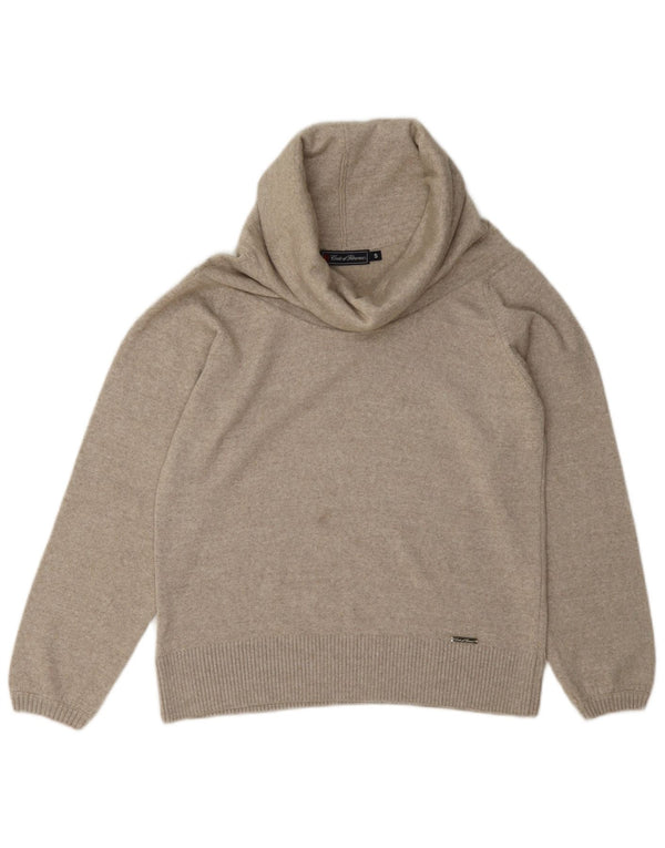 Conte of Florence Damski sweter z golfem UK 10 Small Grey Flecked