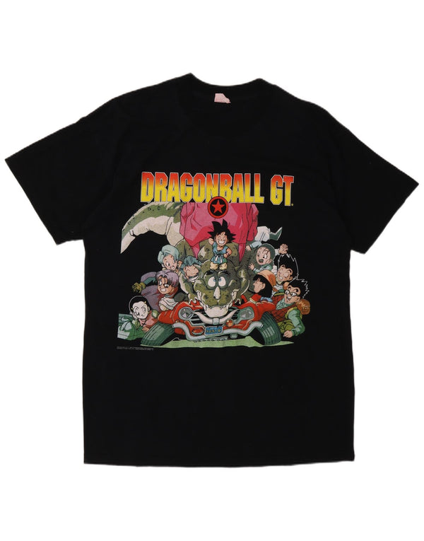 Męski T-shirt z grafiką Dragon Ball GT 1997 w stylu vintage, średni czarny