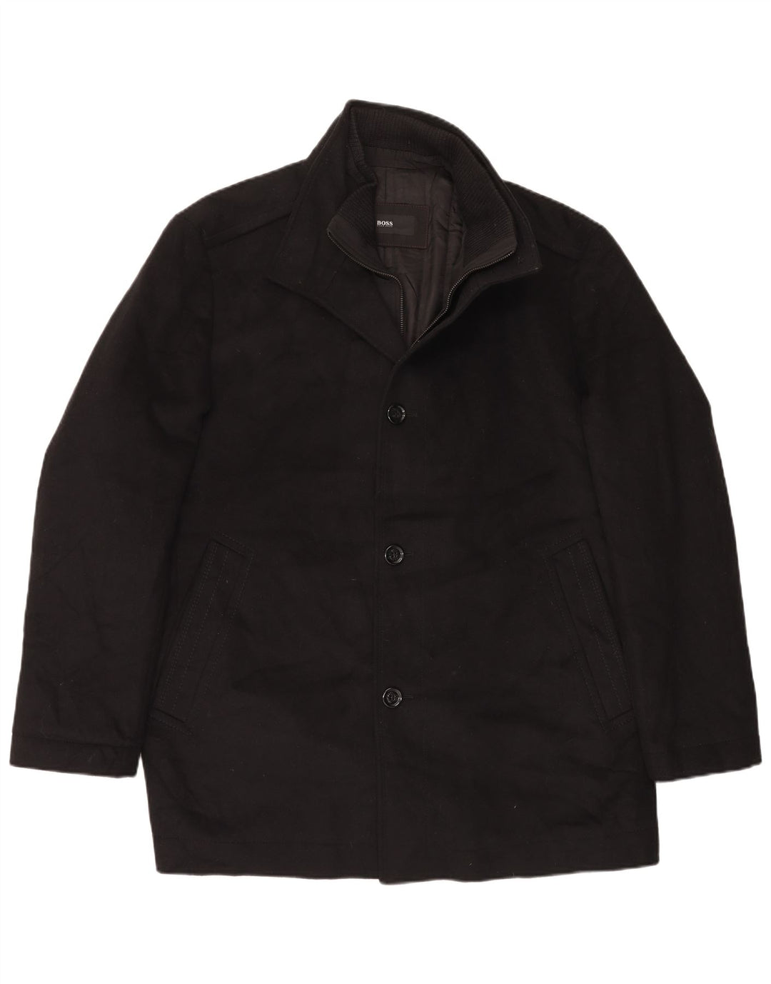 Płaszcz męski Hugo Boss EU 56 3XL Czarna wełna