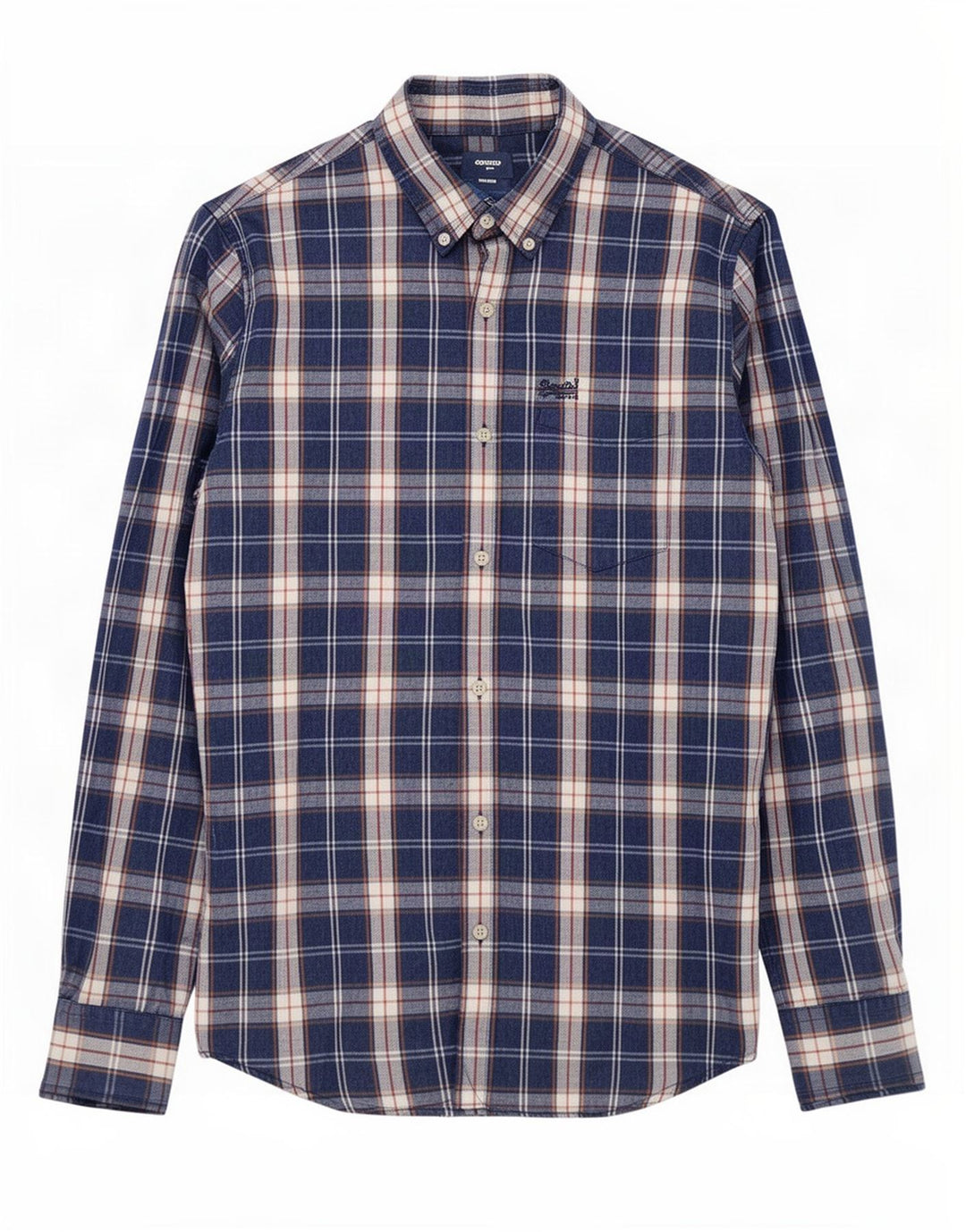 Koszula męska Superdry, bawełniana, w średnią granatową kratkę