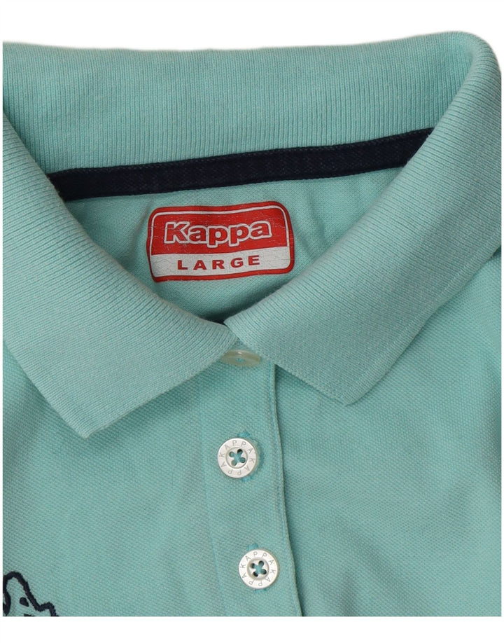 Kappa Womens Polo Shirt UK 14 Large Turquoise