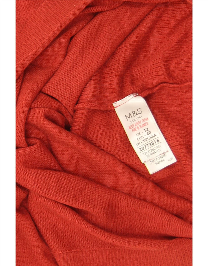 Marks & Spencer Damski sweter z okrągłym dekoltem, UK 12, średni czerwony
