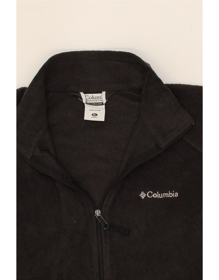 COLUMBIA Womens Oversized Fleece Jacket UK 18 XL Black Polyester Vintage Columbia and Second-Hand Columbia from Messina Hembry 