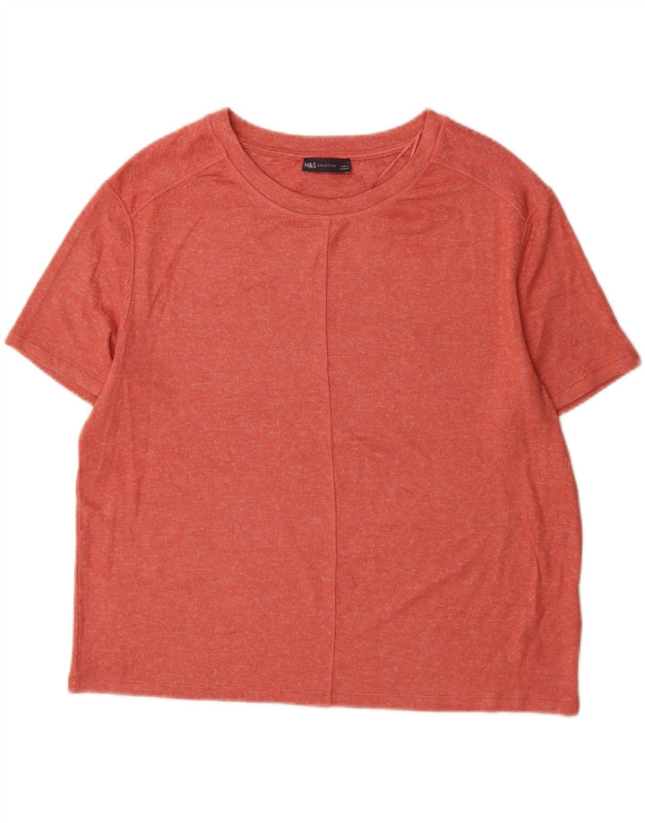 Marks & Spencer Męski T-shirt Top Duży Czerwony Wiskoza