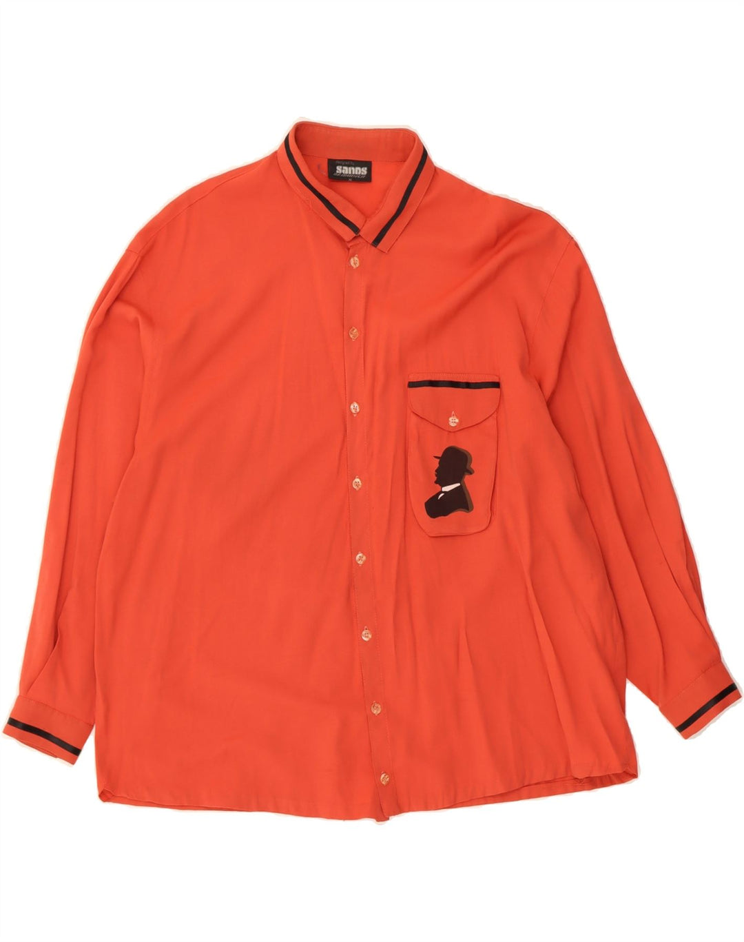 VINTAGE Mens Loose Fit Shirt Medium Red Vintage Vintage and Second-Hand Vintage from Messina Hembry 