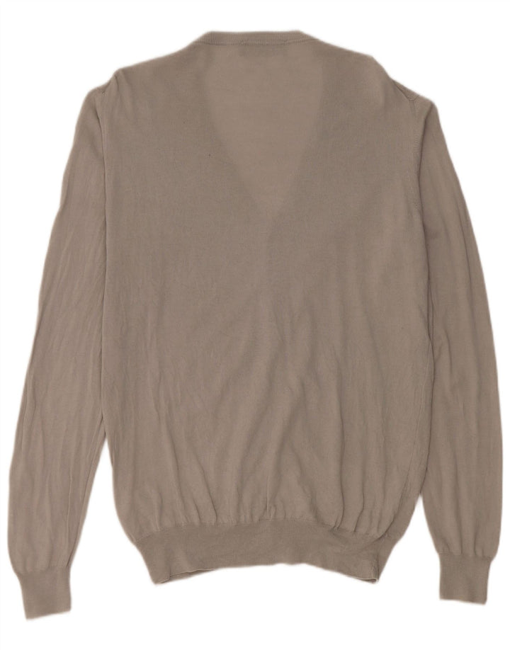 Męski sweter rozpinany Fred Perry, duży, szary, bawełniany