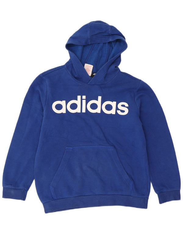 Chłopięca bluza z kapturem Adidas Graphic 11-12 lat Niebieskie sportowe