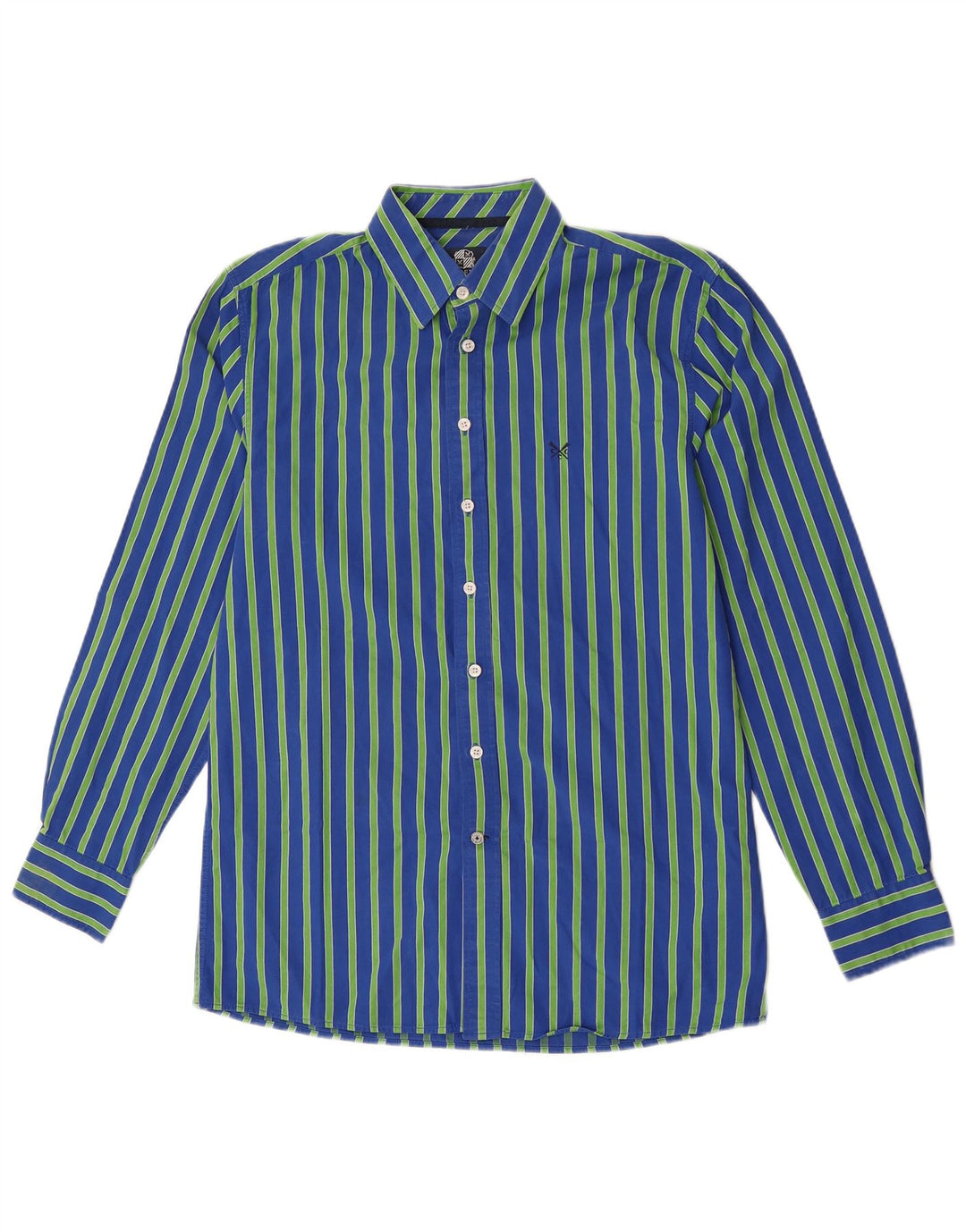 Crew Clothing Męska koszula o dopasowanym kroju, bawełniana w kolorze średniego niebieskiego w prążki