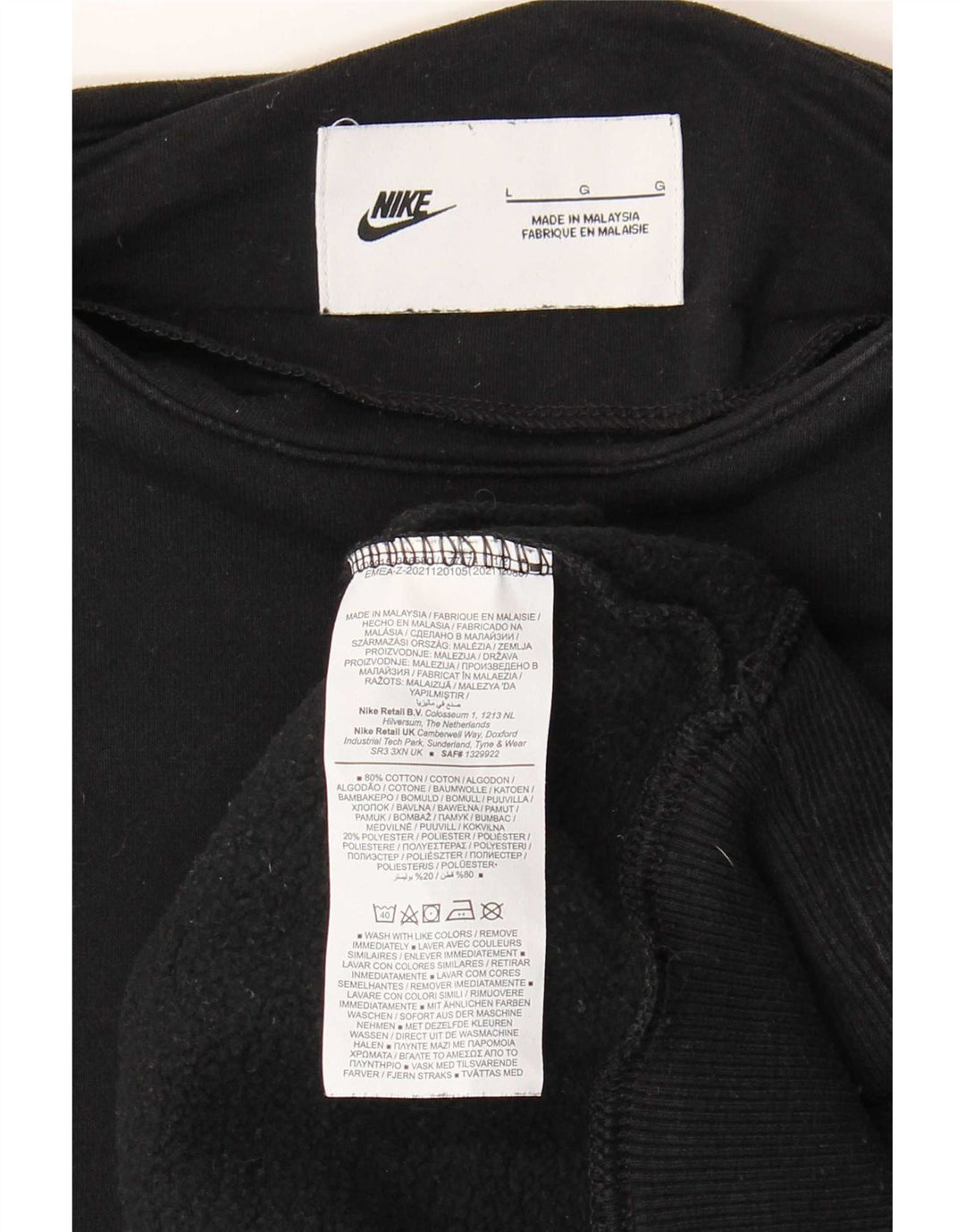 Damski sweter oversize Nike UK 16, duży, czarny, bawełniany