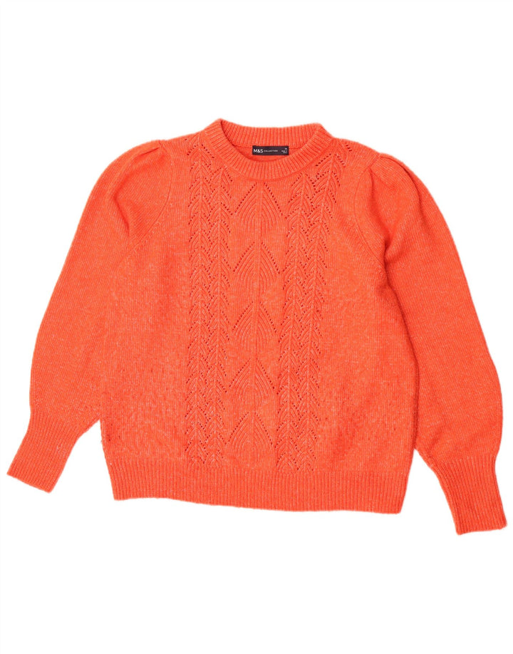 Sweter damski Marks & Spencer z okrągłym dekoltem, UK 16, duży pomarańczowy