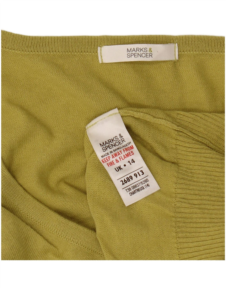 Marks & Spencer Damski sweter z krótkim rękawem, UK 14, średni żółty