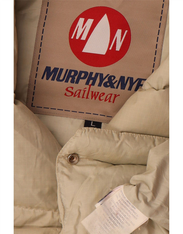 MURPHY & NYE Wyściełana kamizelka męska Sailmakers UK 40, duża w kolorze złamanej bieli, poliamid