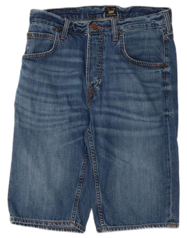 Męskie krótkie spodenki jeansowe Lee z 5 kieszeniami W28, małe, niebieskie, bawełniane