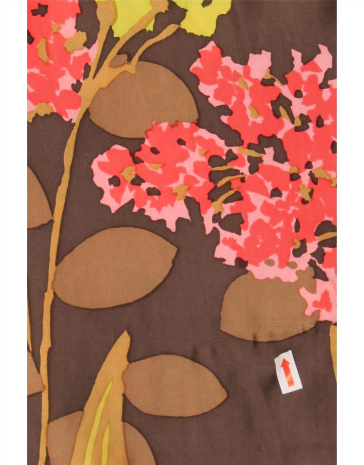 VINTAGE Womens Basic Dress UK 12 Medium Brown Floral Vintage Vintage and Second-Hand Vintage from Messina Hembry 