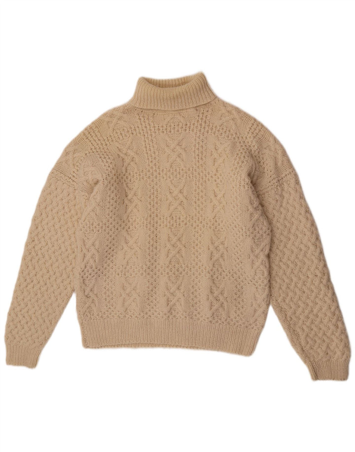 Vintage męski sweter z golfem XL w kolorze złamanej bieli