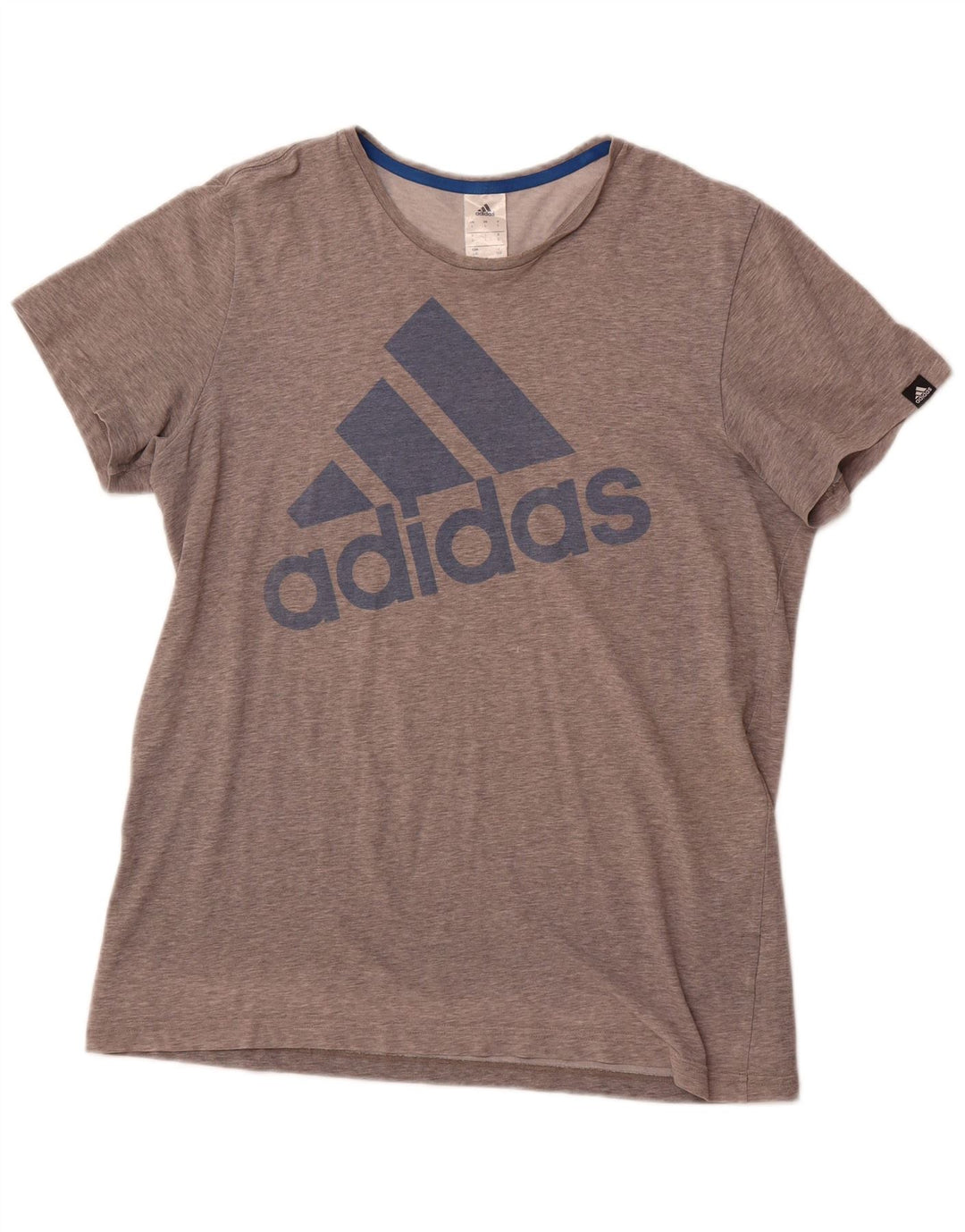 Męski T-shirt z grafiką ADIDAS, duży, szary