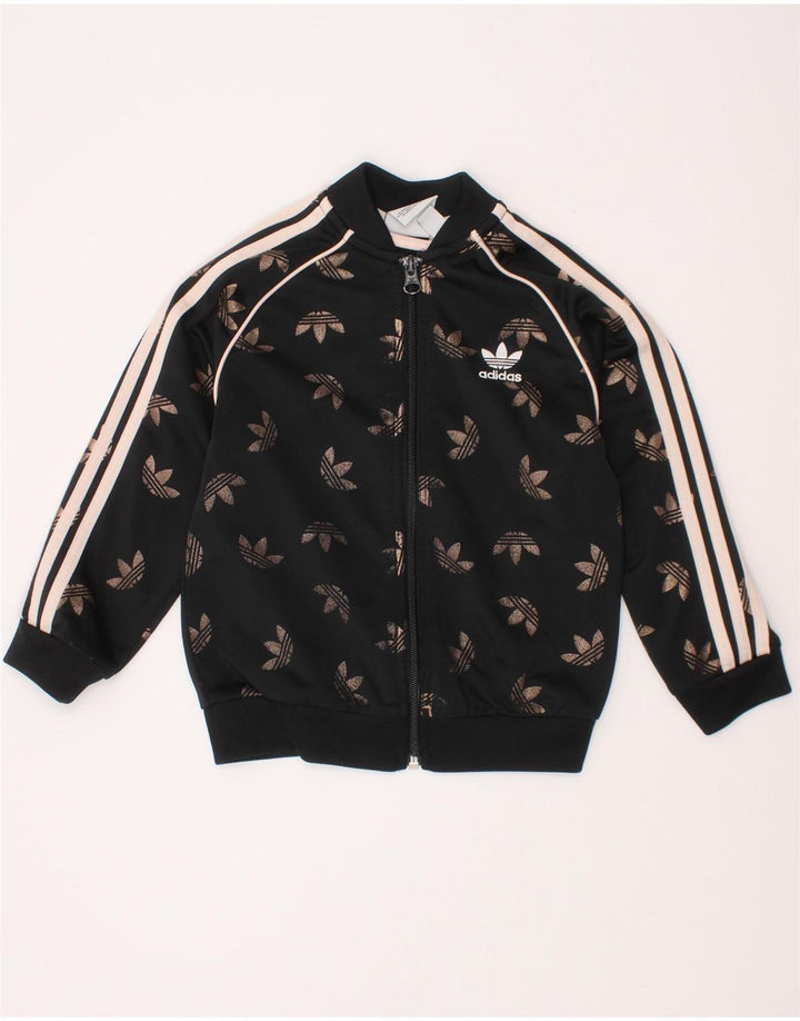 Adidas Dziewczęca graficzna bluza dresowa Top 3-4 lata Czarny Poliester