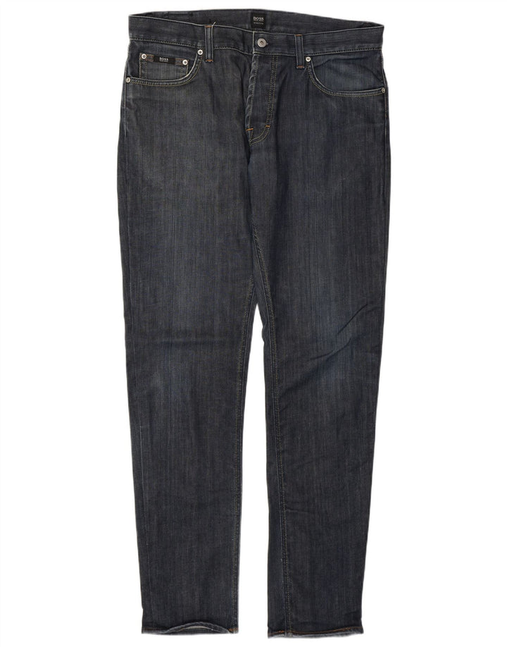 Męskie jeansy slim Hugo Boss W35 L34 Niebieskie bawełniane